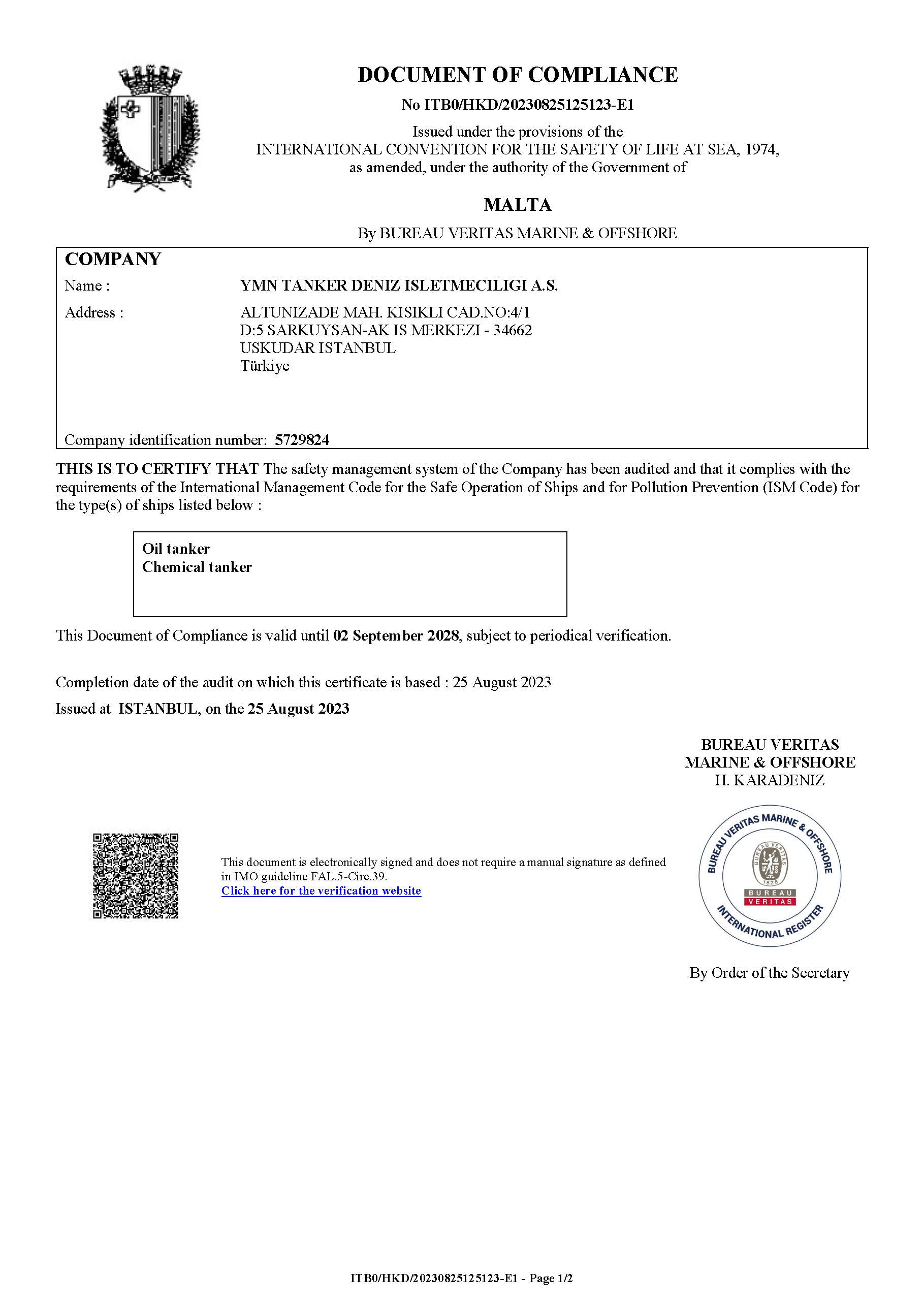 Documents of Compliance 1